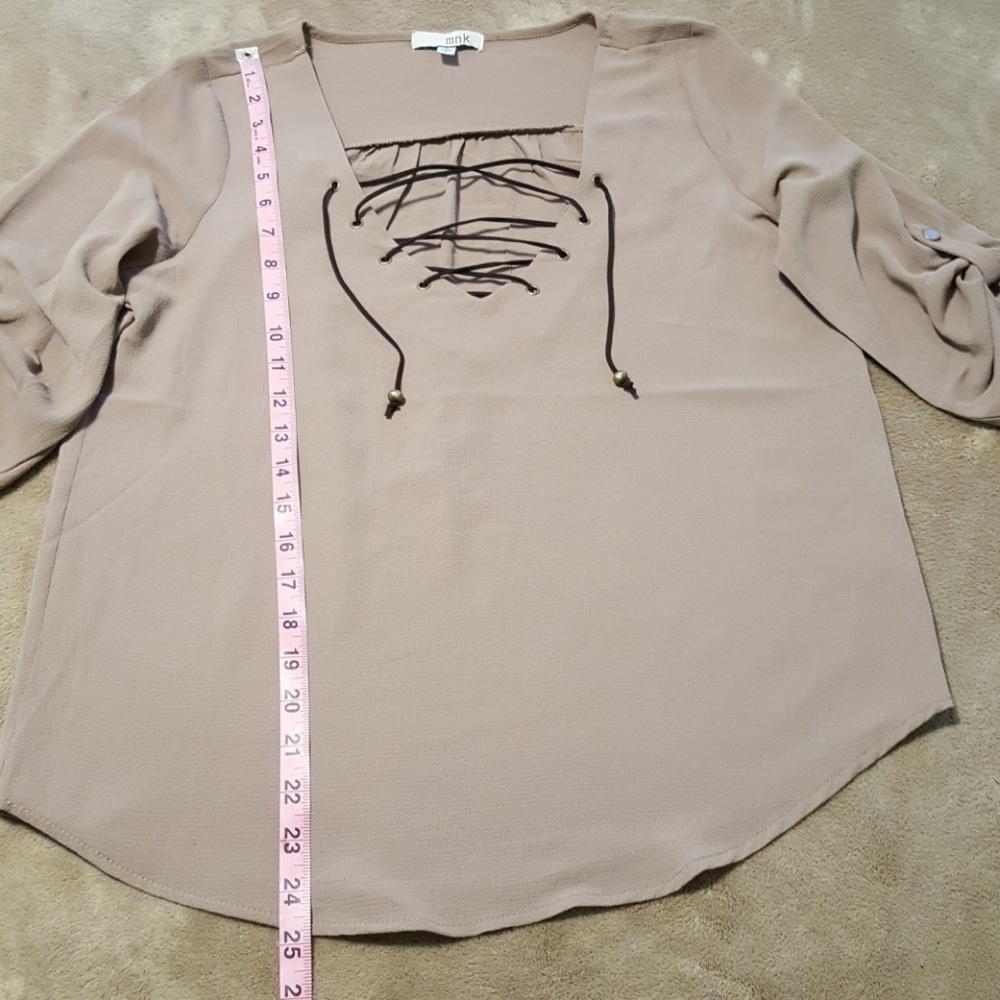 MNK Sexy Lace Up Blouse. Size Sm/Med. - Picture 6 of 8